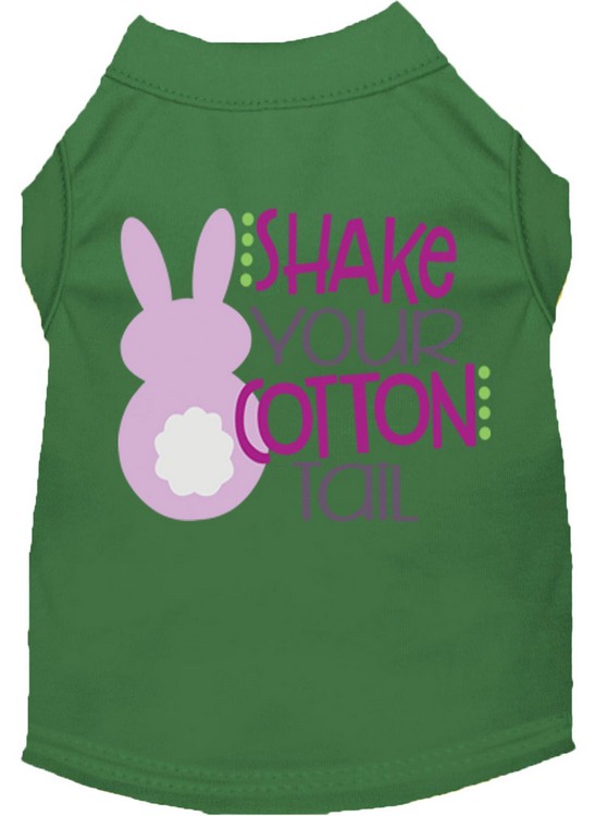 Shake Your Cotton Tail Screen Print Dog Shirt Green Lg